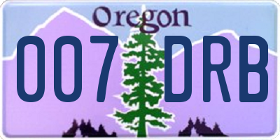 OR license plate 007DRB