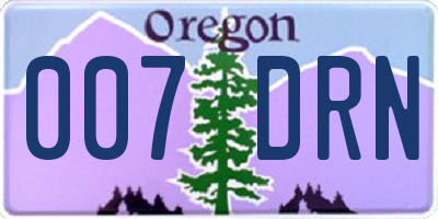 OR license plate 007DRN