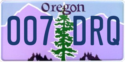 OR license plate 007DRQ