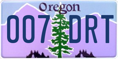 OR license plate 007DRT