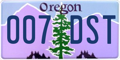 OR license plate 007DST