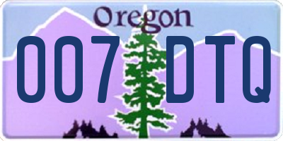 OR license plate 007DTQ