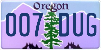 OR license plate 007DUG
