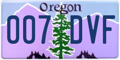 OR license plate 007DVF