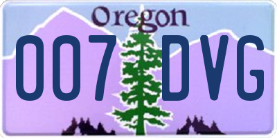 OR license plate 007DVG