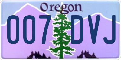 OR license plate 007DVJ