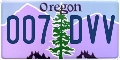 OR license plate 007DVV
