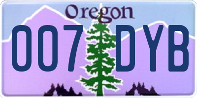 OR license plate 007DYB