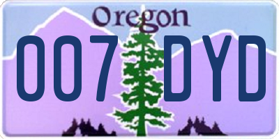 OR license plate 007DYD