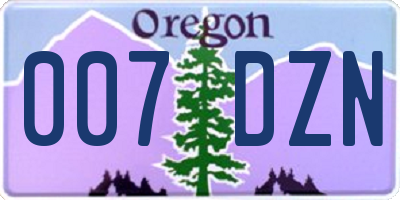 OR license plate 007DZN