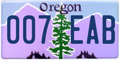 OR license plate 007EAB