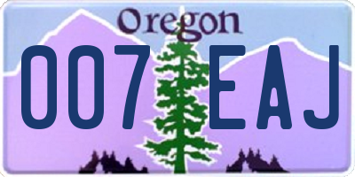 OR license plate 007EAJ