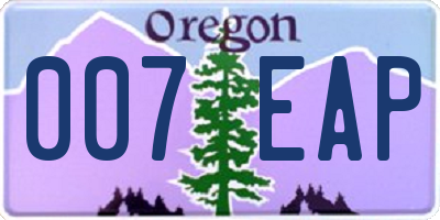 OR license plate 007EAP