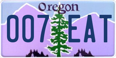 OR license plate 007EAT