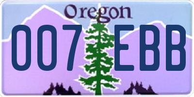 OR license plate 007EBB