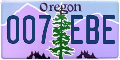 OR license plate 007EBE