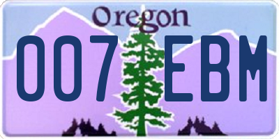 OR license plate 007EBM