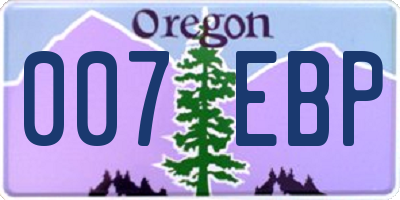 OR license plate 007EBP