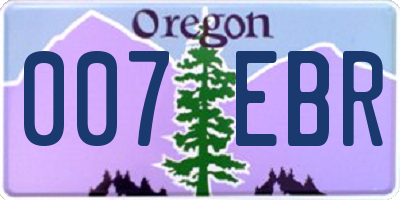 OR license plate 007EBR
