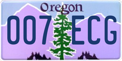 OR license plate 007ECG