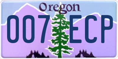 OR license plate 007ECP