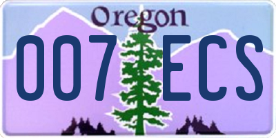 OR license plate 007ECS