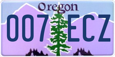 OR license plate 007ECZ