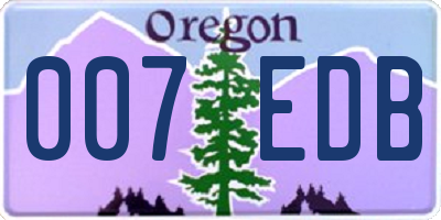 OR license plate 007EDB