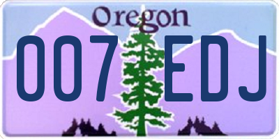 OR license plate 007EDJ
