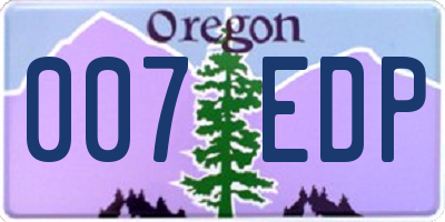 OR license plate 007EDP