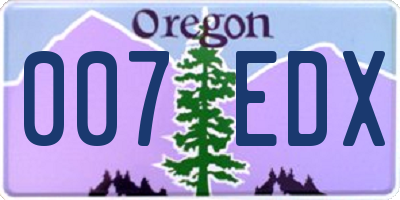 OR license plate 007EDX