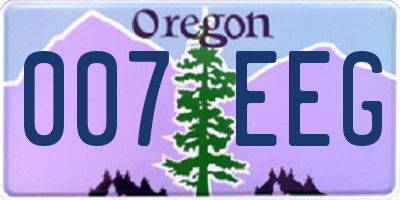 OR license plate 007EEG