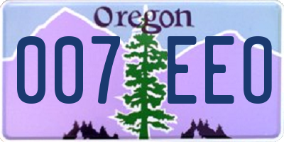 OR license plate 007EEO