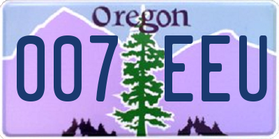 OR license plate 007EEU