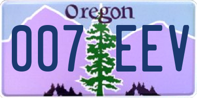 OR license plate 007EEV