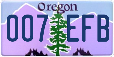 OR license plate 007EFB