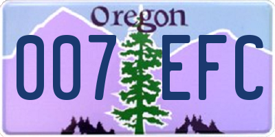 OR license plate 007EFC
