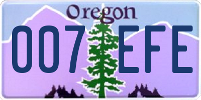 OR license plate 007EFE