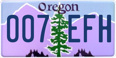 OR license plate 007EFH