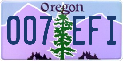 OR license plate 007EFI