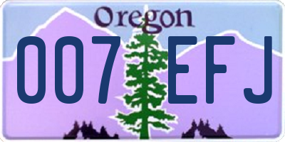 OR license plate 007EFJ