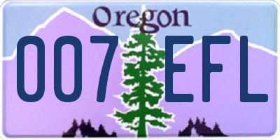 OR license plate 007EFL