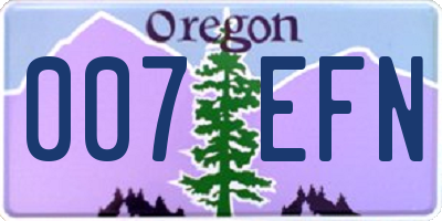 OR license plate 007EFN
