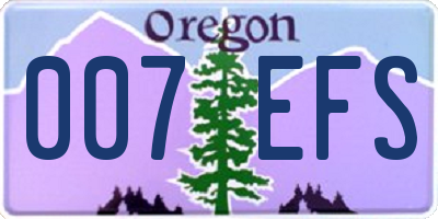 OR license plate 007EFS