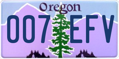 OR license plate 007EFV