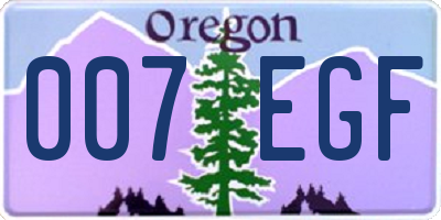OR license plate 007EGF