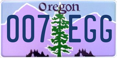 OR license plate 007EGG
