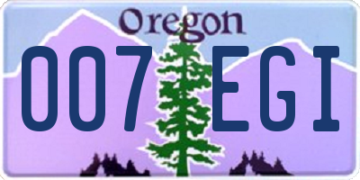 OR license plate 007EGI