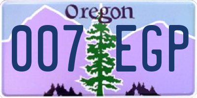 OR license plate 007EGP