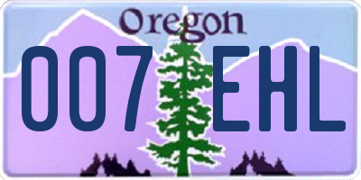 OR license plate 007EHL
